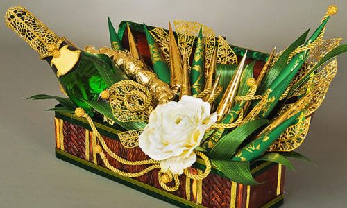 украшаем шампанское